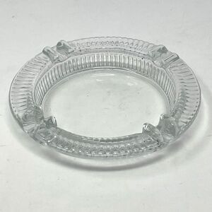 Vintage Round Glass Classic Style Cigarette Ashtray 1950's Restaurant Pattern
